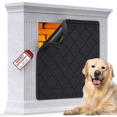 Image of NABOWAN Magnetic Fireplace Cover Easy Install - Indoor Fireplace Blanket to Block Cold Air Reduce Energy Costs, Fireplace Draft Stopper with Full Frame Hook & Loop and Built-in Magnets (32 x 36 Inch)