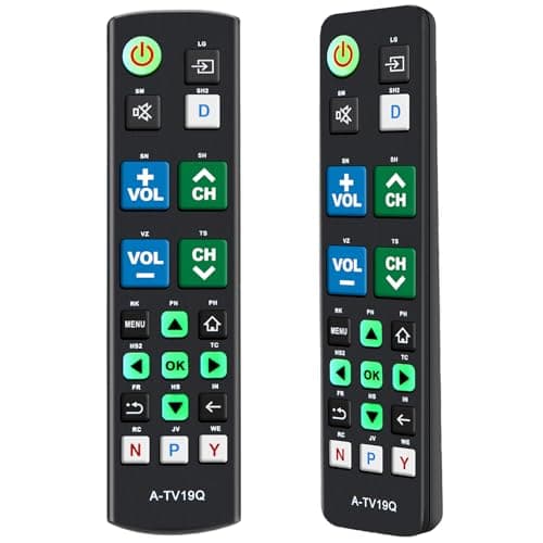 Image of Alkia Universal Big Button TV Remote Control with Glow-in-the-Dark Keys for Elderly - Large Illuminated Buttons Remote for Seniors