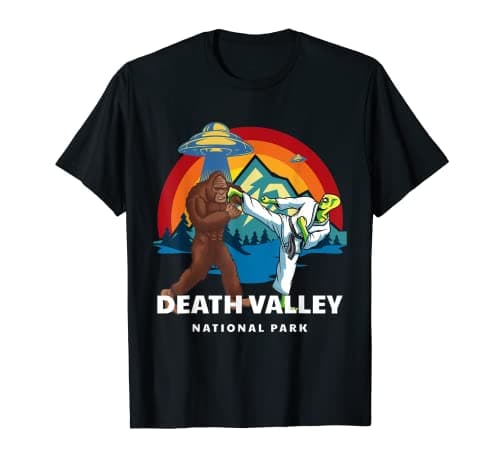 Image of DEATH VALLEY NATIONAL PARK BIGFOOT ALIEN RETRO UFO T-Shirt