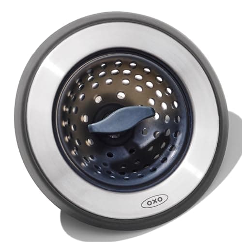 Image of OXO Good Grips 2-in-1 Sink Strainer Stopper,Black,Sink Strainer with Stopper