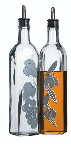 Image of KitchenCraft World of Flavours Decorated Glass Oil and Vinegar Bottles, 5 ml