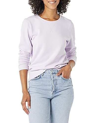 Image of Amazon Essentials Women's Fleece Crewneck Pullover Sweatshirt (Available in Plus Size), Lilac, S