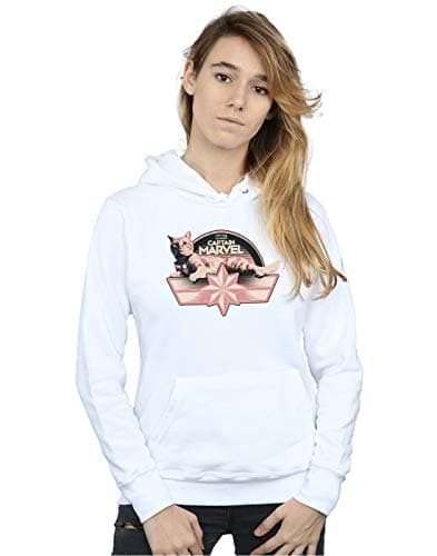Image of Marvel Women's Captain Marvel Chillin Goose Hoodie White Small