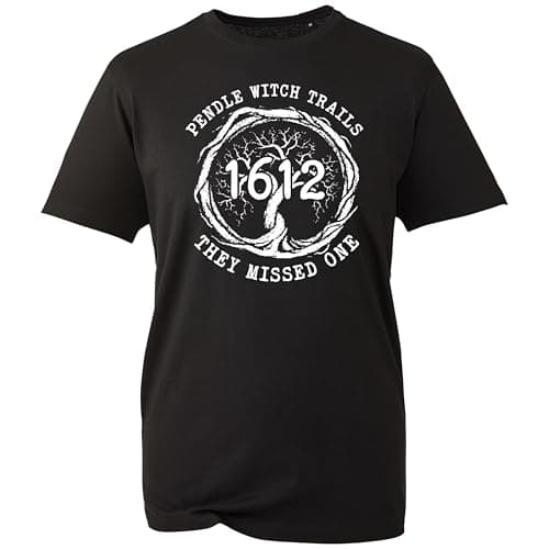 Image of Pendle Witch Trials 1612 They Missed One T-Shirt Funny Witch Gothic Unisex Tee 100% Cotton Lancashire History Gift Men Women (Black, M)