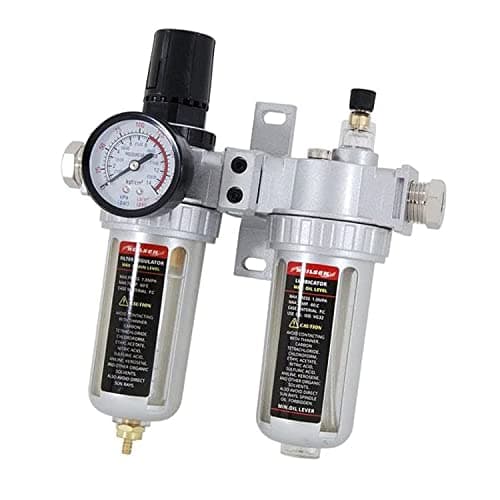 Image of Neilsen CT0770 Air Regulator with Filter & Lubricator – 1/2in BSP, 150psi, 28cfm, Auto Drain, Locking Control Knob, Sight Glass, Wall Bracket, for Workshop Air Lines & Compressors