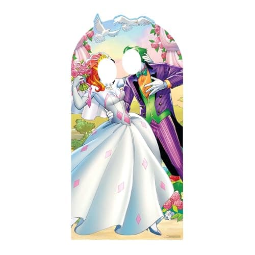 Image of Star Cutouts Ltd SC1400 Joker Harley Quinn Wedding Adult Stand-in Lifesize Cardboard Cutout 194cm Tall 95cm Wide, Multicolour