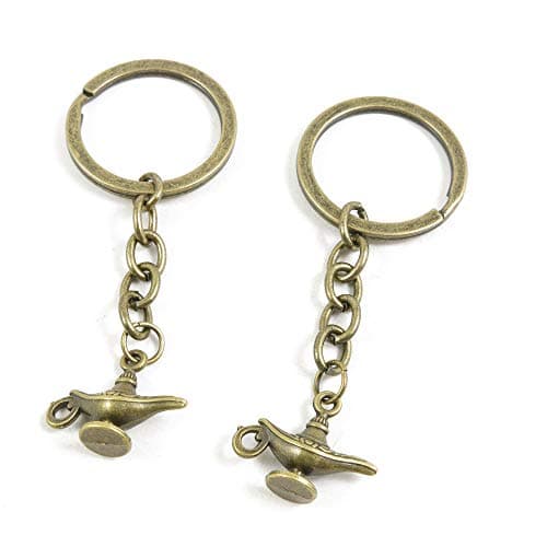Image of 5 Pieces Antique Bronze Tone Keychain Keyring Jewellery Clasps Suppliers M4FU6P Aladdin Genie Magic Lamp