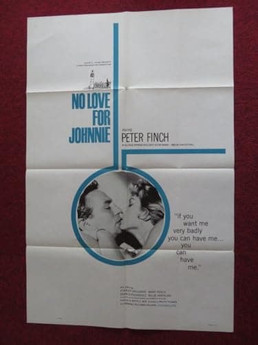 Image of NO LOVE FOR JOHNNIE FOLDED US ONE SHEET POSTER PETER FINCH STANLEY HOLLOWAY '61