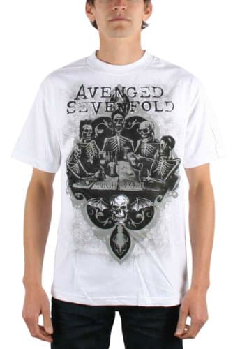 Image of Avenged Sevenfold - Bottoms Up Mens T-Shirt In White, Size: X-Large, Color: White