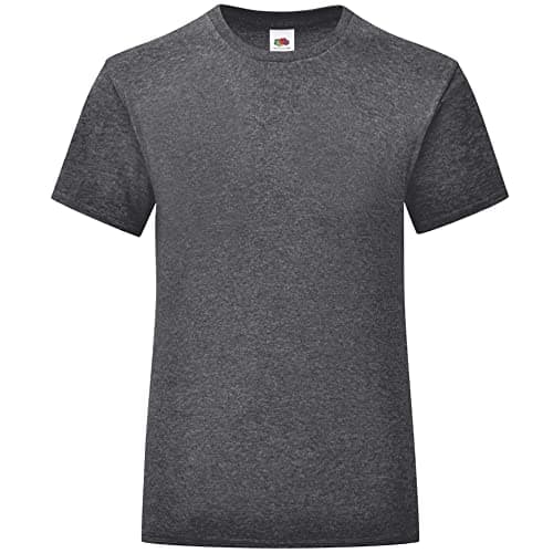 Image of Fruit of the Loom Girls Iconic T-Shirt (12-13 Years) (Dark Heather)