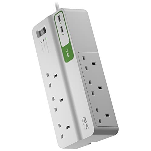 Image of APC Surge Arrest Essential - PM6U-UK - 6 outlets - 2 USB charging ports - Equipment Protection Policy 50.000 €, 270B434