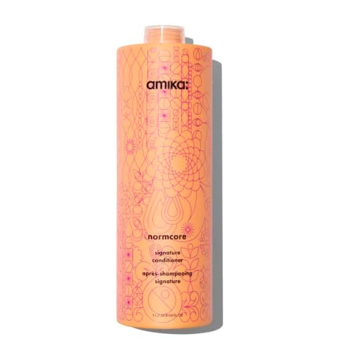 Image of amika normcore signature hair conditioner - lightweight hair care for fine to medium strands - colour safe + sulphate free conditioner with nourishing shea butter, sea buckthorn + omega 7 (1000 ml)