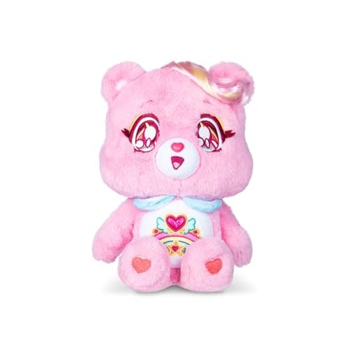 Image of Basic Fun Care Bears 35cm Kindness Keepers Plush – Cheer Bear Eco-Friendly Soft Toy with Cute Expression & Belly Badge – Adorably Collectible Plush for Kids & Fans