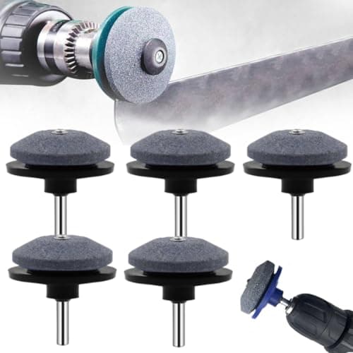 Image of 5Pack Lawn Mower Blade Sharpener, Sharpening Tool, Garden Tool Sharpener for Multiple Shear Blades, Lawn Mower Blade Sharpener with Lawn Mower Edge Attachment Device (Black -5pcs)