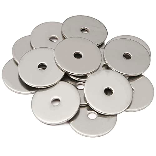 Image of AMLOOPH M5 Washers, M5 x 30mm Metal Flat Penny Washer Thickness 2mm- A2 304 Stainless Steel Washers (20 Pack), Large OD Plain Wide Metal Round Flat Spacer Repair Washer for Screws Bolts