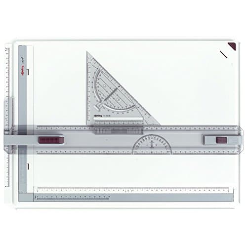 Image of rOtring Rapid Drawing Board | A3 Size Drawing Table | Multifunction with Adjustable Ruler/Guidelines, Protractor and More