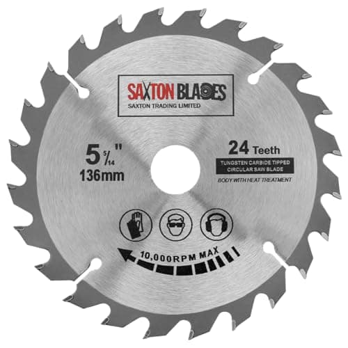 Image of Saxton TCT Circular Wood Saw Blade 136mm x 20mm (16mm Ring) x 24 Teeth Compatible with Bosch Makita etc