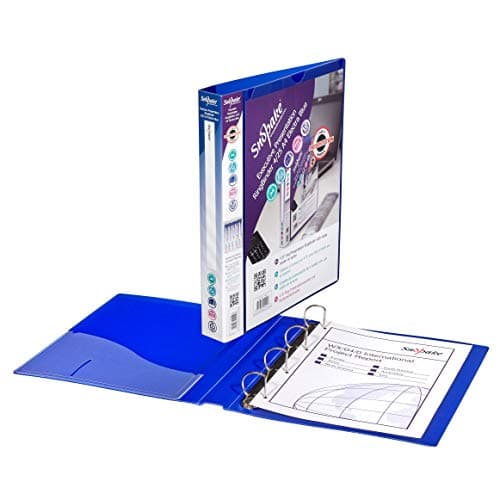 Image of Snopake A4 4 D-Ring 25 mm Executive Presentation RingBinder – Electra Blue [Pack of 1] Ref: 13387s