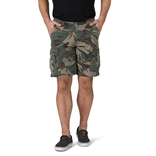 Image of Wrangler Authentics Men's Classic Cargo Stretch Short, Green Camo, 34