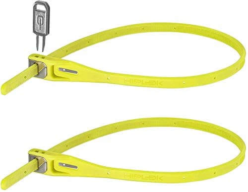 Image of Hiplok Z LOK Bicycle Lock/Bike Lock/Bike Helmet Lock x 2 (Twin Pack) - Lime. Charity Edition (BBS). Lightweight Zip Tie, Steel Core, 400mm Area