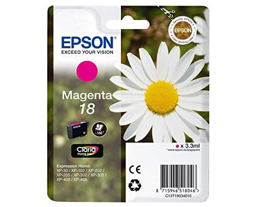 Image of T1803 Epson 18 Magenta Original Ink Cartridge C13T18034010 Daisy Series