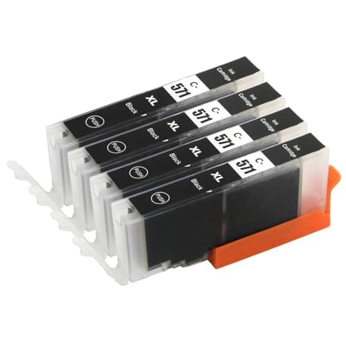Image of Go Inks® 4 Black Ink Cartridges to Replace Canon CLI-571Bk Compatible/Non-OEM for PIXMA Printers, High Capacity