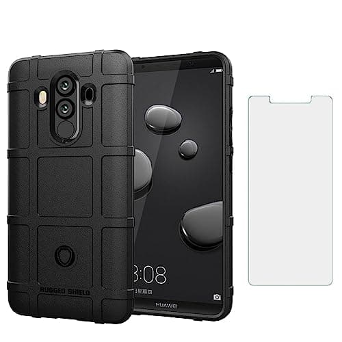 Image of Asuwish Phone Case for Huawei Mate 10 Pro with Tempered Glass Screen Protector Cover and Slim Thin Hard Mobile Film Rugged Cell Accessories Protective Hawaii Mate10Pro Mate10 10Pro Women Men Black