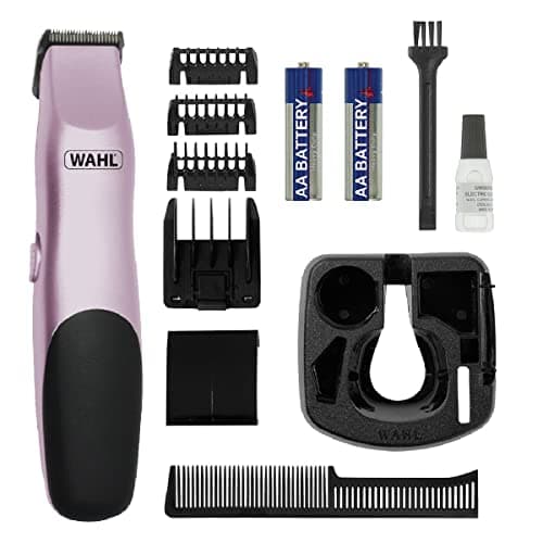 Image of WAHL Trimmer for Women, Ladies Shavers, Female Hair Removal Methods, Bikini Trimming and Styling, Battery Operated, Personal Trimming Kit, Pink