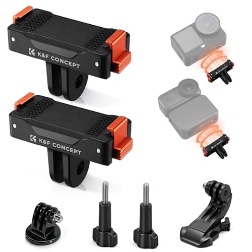 Image of K&F CONCEPT 2-Pack Magnetic Adapter Mount for DJI Osmo Nano/Osmo Action 6, Quick Release Extension Base Bracket with 1/4" Adapter/Quick-Release Buckle for Tripod, Action Camera Vlogging Accessories