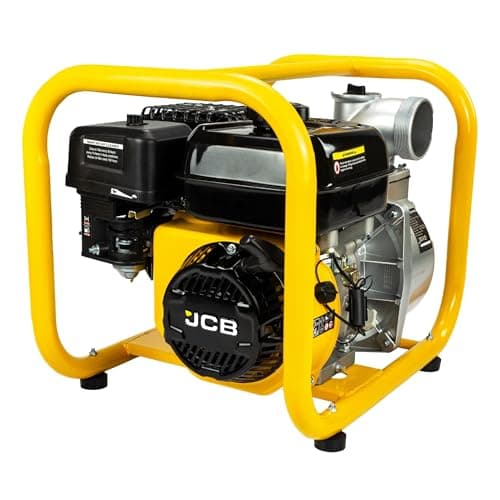 Image of JCB 80mm 3’’ Professional Petrol Water Pump 7.5hp 224cc 4-Stroke Heavy-Duty 32mm Open Water Pump Frame 28m Lift 7m Suction 3.6L Fuel Tank 3 Years Warranty