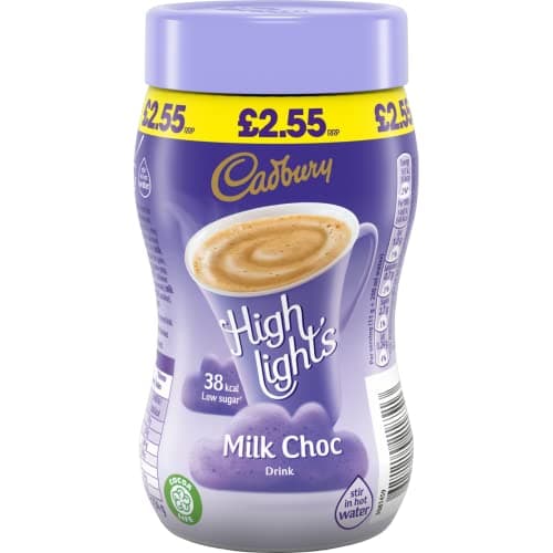 Image of Cadbury Highlights Instant Hot Chocolate Cocoa Powder, 154 g