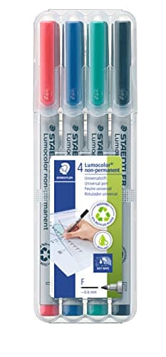 Image of STAEDTLER Non-Permanent Marker Pens - Lumocolor - Fine Tip - 0.6mm Line Width - Pack of 4, 316 WP4