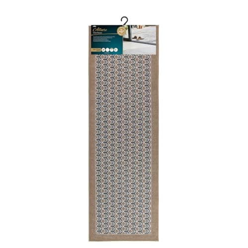 Image of JVL Allure Machine Washable Entrance Runner Doormat, 50x150cm - Beige