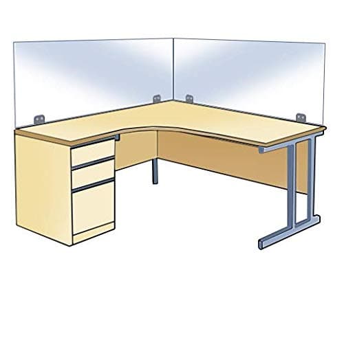 Image of Acrylic Office Work Desk Guard Sneeze Cough Screen Dividers in 6 Widths (DS87/C) (Clear Acrylic, 700mm x 800mm)
