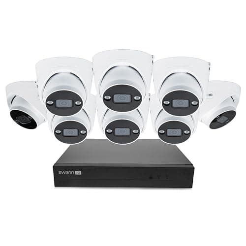 Image of Swann AdvancedX Home Security Camera System, 16Channel 8Dome Cams,POE Cat5e NVR 4K HD Video with 2TB HDD,Indoor or Outdoor Wired Surveillance CCTV,Color Night Vision,Heat Motion Detection,LED Lights