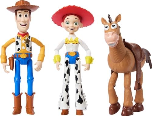 Image of Mattel Disney Pixar Storytellers Toy Story 3-Pack of Woody, Jessie & Bullseye, 4-inch Authentic Posable Figures, Key Character Collectibles