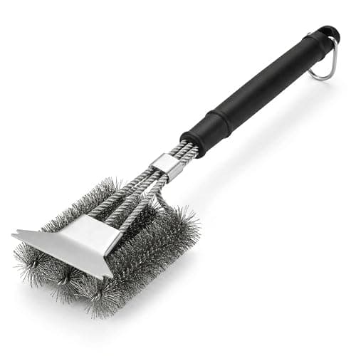 Image of BBQ Cleaning Brush for Grill, Stainless Steel Wire Bristles, Heavy Duty Barbecue Cleaner, Long Handle Grill Brush for Gas Charcoal BBQ, Weber Compatible, Outdoor Cooking Accessories