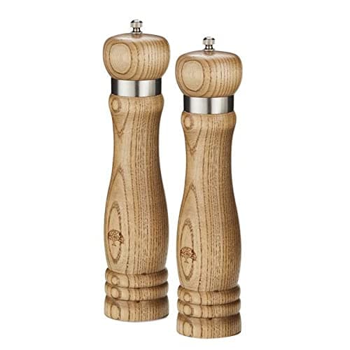 Image of Barbary & Oak Hoxton Vintage Salt & Pepper Mill with Twist to Grind Ceramic Mechanism, Screw Top, Ash Wood and Stainless Steel, BO847027