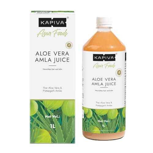 Image of Kapiva Aloe Vera + Amla Juice | Cold-pressed Juice for Glowing Skin | Helps with Metabolism (1L)