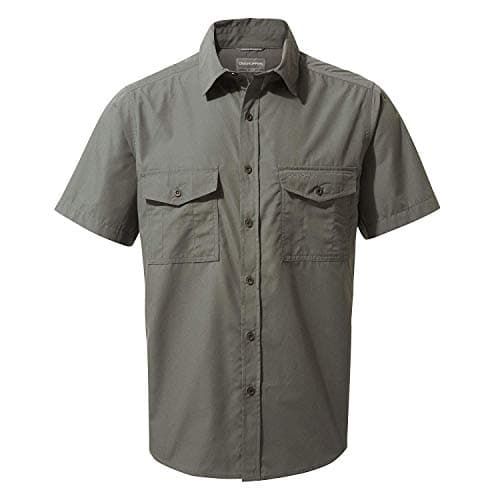 Image of Craghoppers Men's Kiwi Short Sleeved Shirt Anti-Insect Trail Top Dark Grey XXL