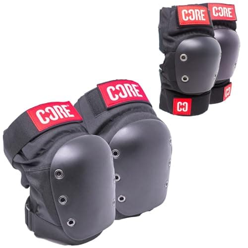 Image of Core Street Combo Pad set - Kids Knee & Elbow Protective Pad Set for Skateboarding, RollerBlading, Stunt Scooter & Cycling for Beginners & Professionals - Black - Large