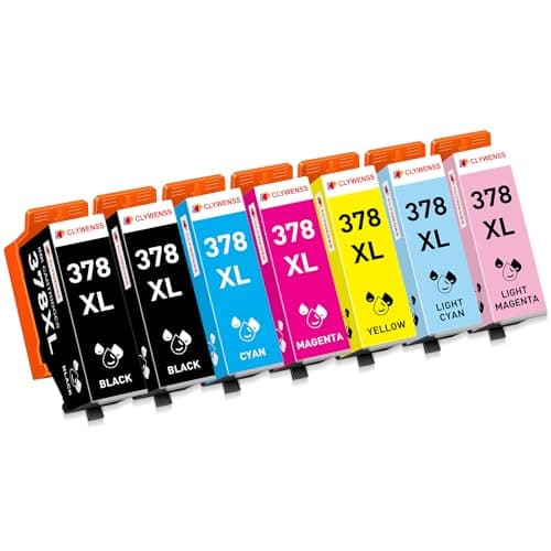 Image of Clywenss 7-Pack 378XL Ink Cartridges Multipack Compatible with Epson 378XL 378 XL for Expression Photo XP8700 XP-8700 XP8500 XP-8500 XP-8505 XP-8600 XP-8605 XP-8800 XP-8805 Printer (2BK, C M Y LC LM)