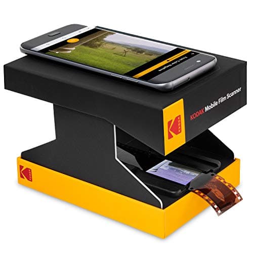 Image of KODAK Mobile Film Scanner - Scan & Save Old 35mm Films & Slides w/Your Smartphone Camera - Portable, Collapsible Scanner w/Built-in LED Light & Free Mobile App for Scanning, Editing & Sharing Photos