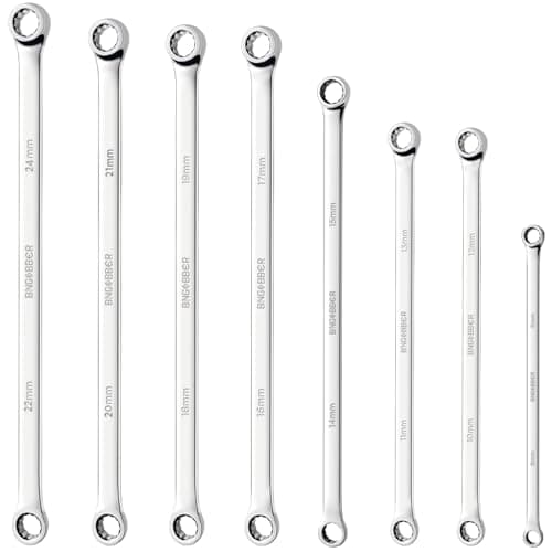 Image of BINGCOBBER Spanner Set,Extra Long Wrench Set Long Ring Spanner Set 8mm-24mm