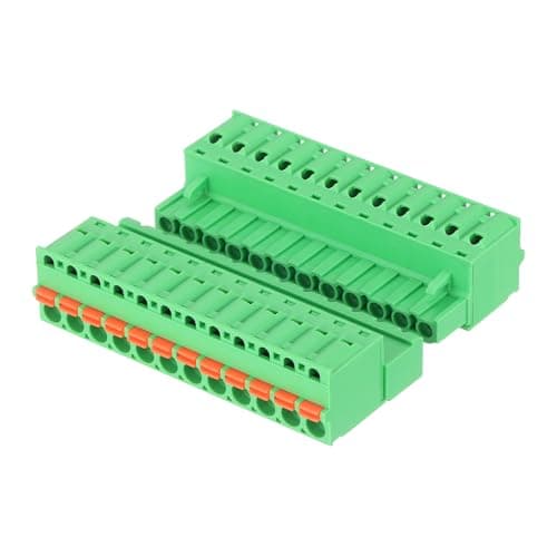 Image of sourcing map 5.08 mm 0.2" Pitch Terminal Block, 12 Vertical Pin Spring PCB Mount Terminal Block Pluggable Male & Female Circuit Board Connector 300V 10A for 24-14AWG Cable