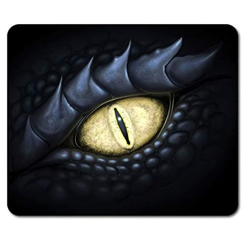 Image of Destination Vinyl Ltd Black Dragon Eye Mouse Mat Pad - Gaming Game Dragons Computer #8799