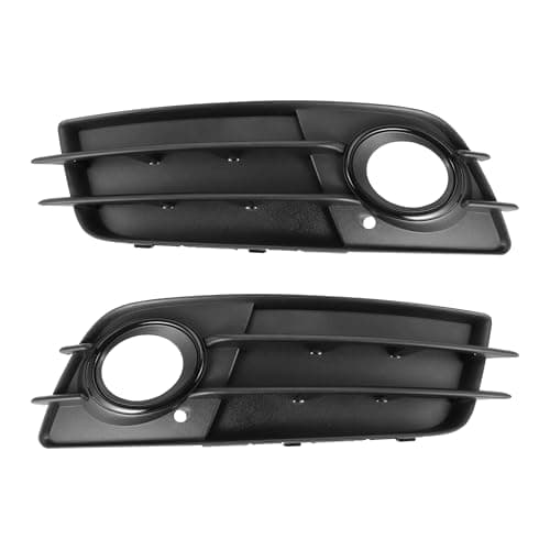Image of VekAuto 1 Pair Fog Light Grill for Audi A4 B8 2008-2012 Durable ABS Black Front Left Right Front Lower Bumper Fog Light Cover Inserts
