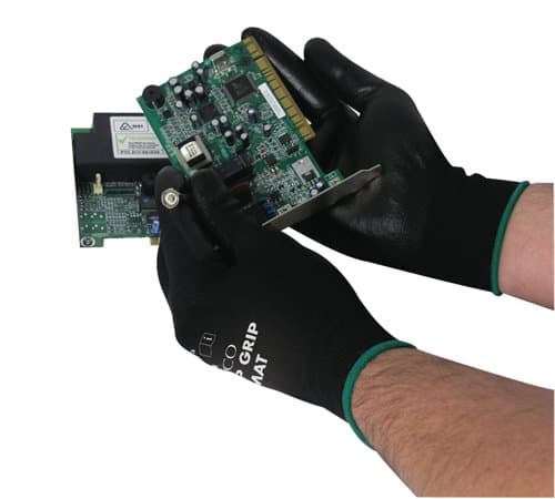 Image of Polyco Matrix P Grip Gloves Polyurethane Tight-fit Size 8 Black Ref 402-MAT [Pack 12]