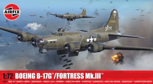 Image of AIRFIX - Standard Model Set - A08018A Boeing B-17G / Fortress Mk.III Model Building Kit - Plastic Aircraft Kits for Adults & Children 8+, Includes 264 Pieces - 1:72 Scale