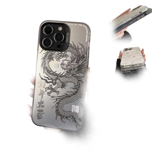 Image of WEJDYKG 2024 Chinese Tradition Dragon Edition Case For iPhone, Chinese Dragon Cover Case, Phone Shell Shockproof Case Bumper Protectiv For iPhone 15/14/13/12/11 (Black,for iphone14)
